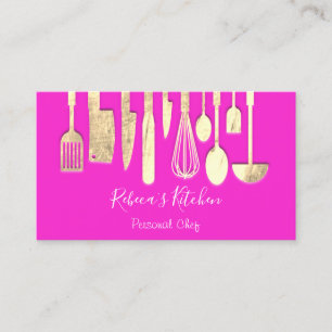 Carte De Visite Cuisine Personnel Chef Restaurant Restauration Ros