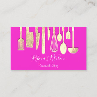 Carte De Visite Cuisine Personnel Chef Restaurant Restauration Ros