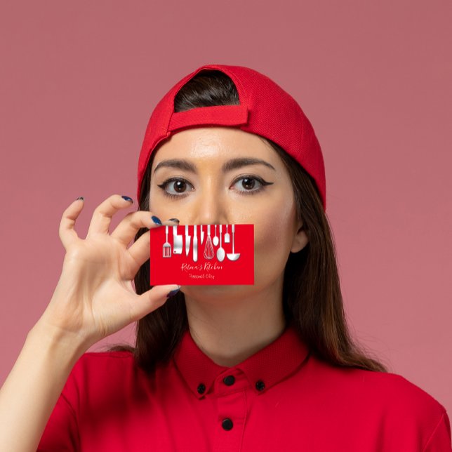 Carte De Visite Cuisine Personnel Chef Restaurant Restauration Rou (Créateur téléchargé)