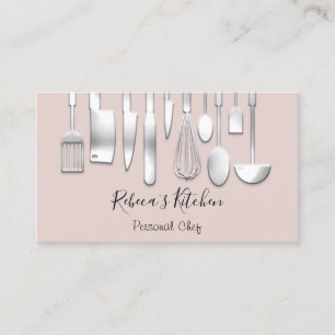 Carte De Visite Cuisine Personnel Chef Restaurant Rose Restauratio