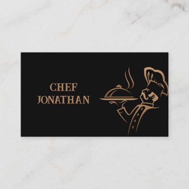 Carte De Visite Cuisine personnelle Gold & Black (Devant)