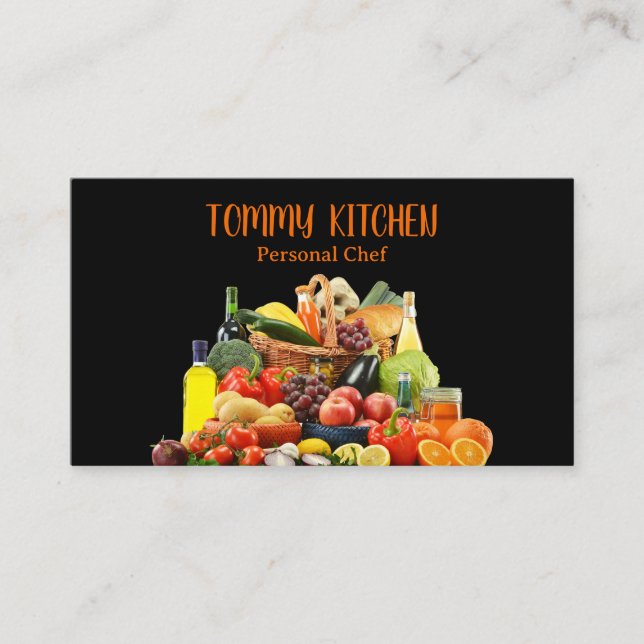 Carte De Visite Cuisine professionnelle Chef Cuisine Légumes (Devant)