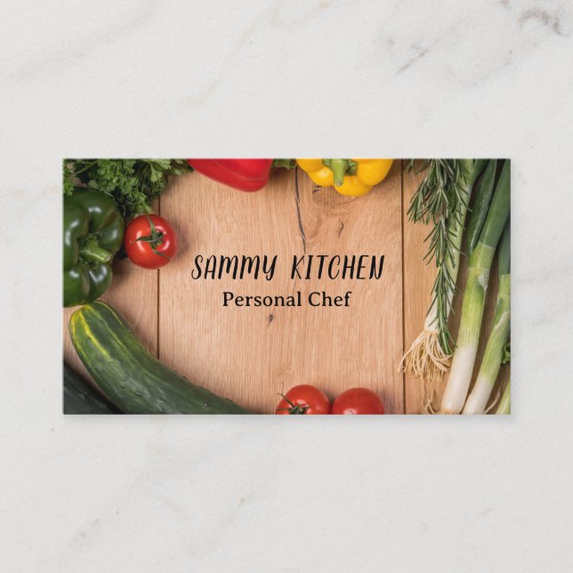Carte De Visite Cuisine professionnelle Chef Cuisine Légumes (Devant)