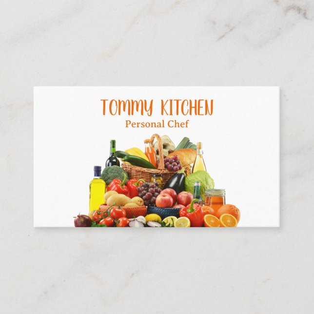 Carte De Visite Cuisine professionnelle Chef Cuisine Légumes (Devant)