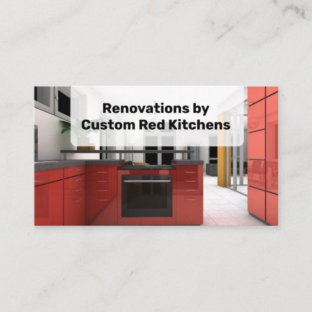 Carte De Visite Cuisine rouge Améliorations de la maison Rénovatio (Devant)