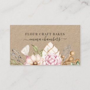 Carte De Visite Cuisinier pâtissier Aquarellerie Cuisinier Outils 