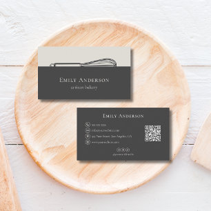 Carte De Visite Cuisinier Traiteur Boulangerie Moderne Whisk