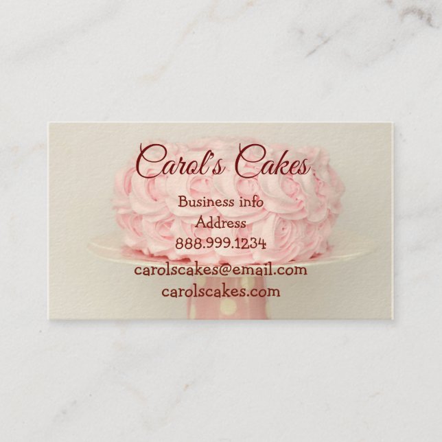 Carte De Visite Cuisinière sur mesure et Mariage Cake Design Baker (Devant)
