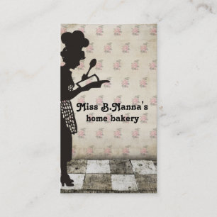 Carte De Visite Cuisson vintage de silhouette de chef faisant