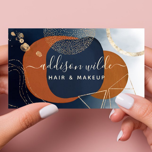 Carte De Visite Cuivre Abstrait Et Or Moderne Géométrique (Créateur téléchargé)