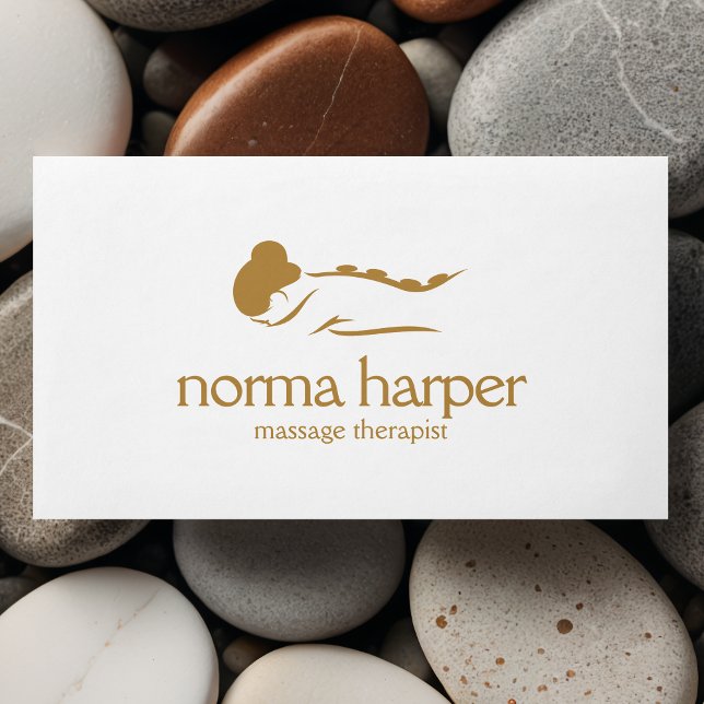 Carte De Visite CUIVRE Chic Stone Massage Thérapie Wellness Day Sp (Créateur téléchargé)