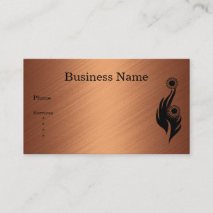 Carte de visite cuivre noir floral abstrait