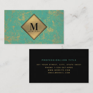 Carte De Visite Cuivre Turquoise Or Métallo Texogramme