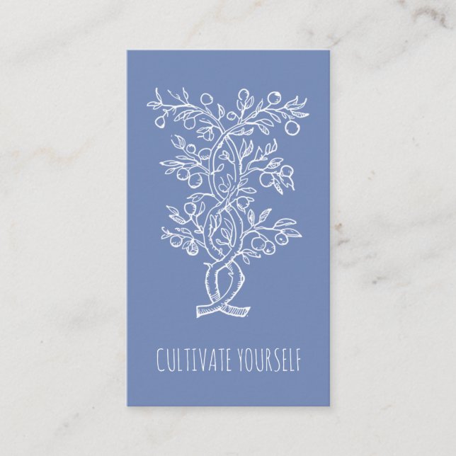 Carte De Visite Cultiver Vous-Même Branche Enmêlée Fumée Bleu (Devant)
