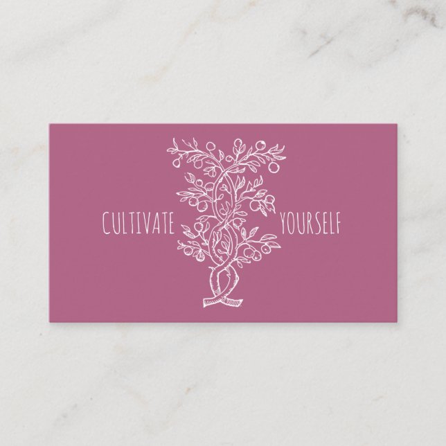 Carte De Visite Cultiver Vous-même Entwin Branche Rose Madder (Devant)