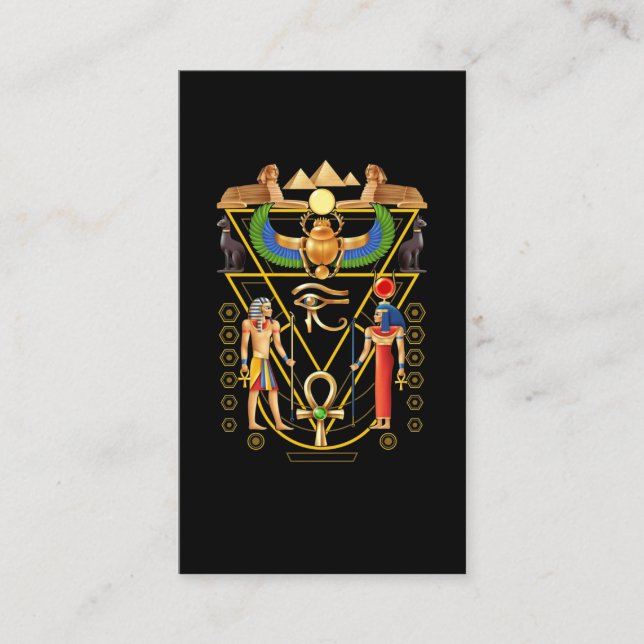 Carte De Visite Culture égyptienne Scarab Artefact Ankh Horus Oeil (Devant)