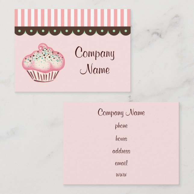 Carte de visite Cupcake (Devant / Derrière)