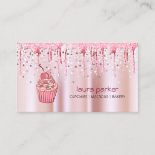 Carte De Visite Cupcake Accueil Boulangerie Pâtisserie Rose Gold 