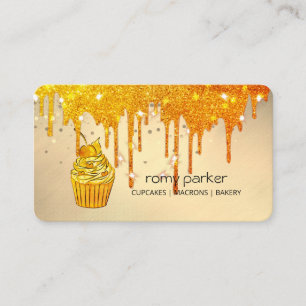 Carte De Visite Cupcake Accueil Boulangerie Pâtisserie Yellow Gold
