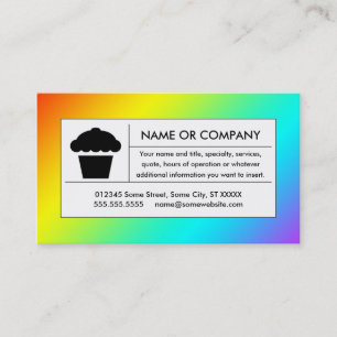 Carte De Visite cupcake arc-en-ciel
