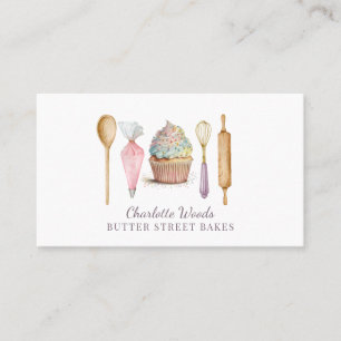 Carte De Visite Cupcake Baker Pâtisserie Chef Baker's Ustensiles