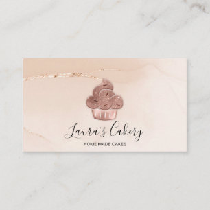 Carte De Visite Cupcake Boulangerie Pâtisserie Chef Blush Rose Ros
