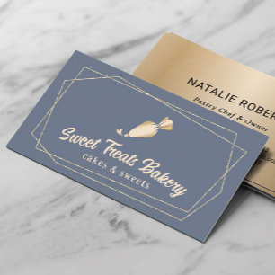 Carte De Visite Cupcake Boulangerie Pâtisserie Chef Gold Cake Dust