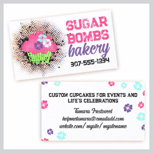Carte De Visite Cupcake boulangerie pâtisserie chef pâtisserie