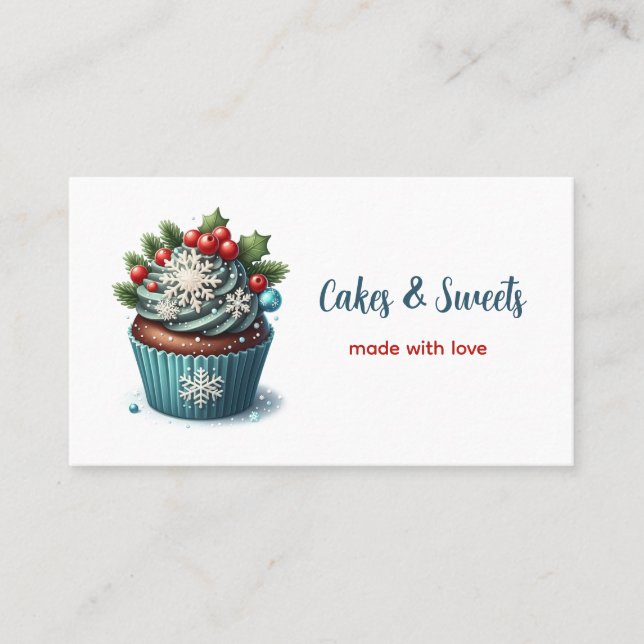 Carte De Visite Cupcake Boulangerie Pâtisserie Chef Restauration (Devant)