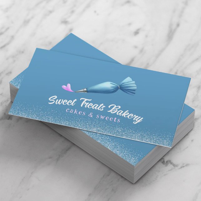 Carte De Visite Cupcake Boulangerie Pâtisserie Chef Sac de tuyaute (Créateur téléchargé)