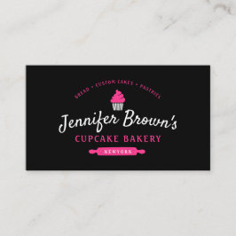 Carte De Visite Cupcake Boulangerie Pâtisserie Décor Gâteau Noir