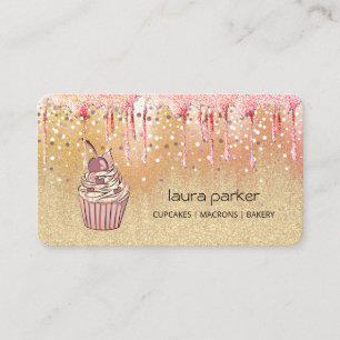 Carte De Visite Cupcake Boulangerie Pâtisserie Rose Gold Driving P