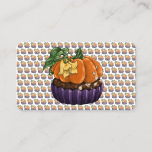 Carte De Visite Cupcake Citrouille