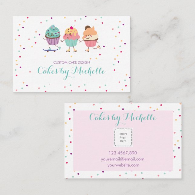 Carte de visite Cupcake pour boulangers (Devant / Derrière)