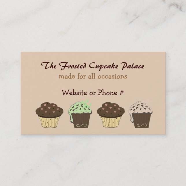 Carte De Visite Cupcakes au mocha et au chocolat (Devant)