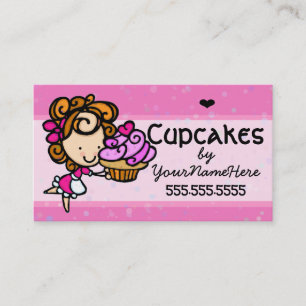 Carte De Visite Cupcakes.Bakery.Baking.Dessert.Couleur de texte pe