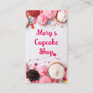 Carte De Visite cupcakes colorés et confiserie