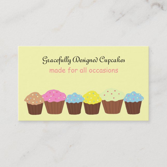 Carte De Visite Cupcakes Gracieusement Conçus (Devant)