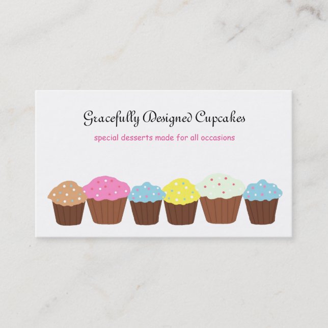 Carte De Visite Cupcakes Gracieusement Conçus (Devant)