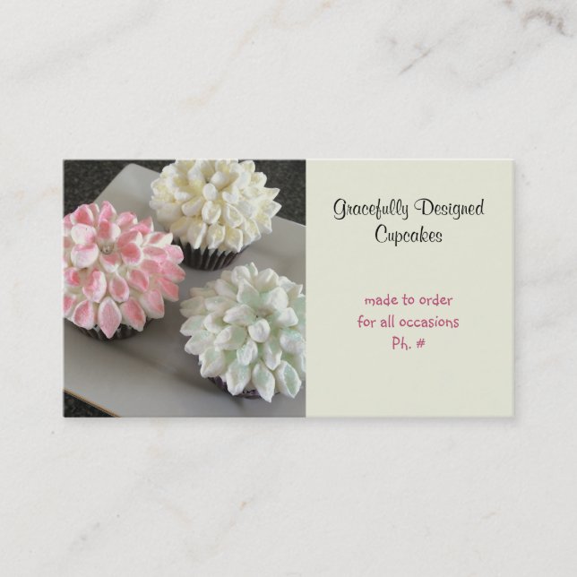 Carte De Visite Cupcakes Gracieusement Conçus (Devant)