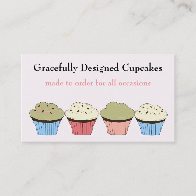 Carte De Visite Cupcakes Gracieusement Conçus (Devant)