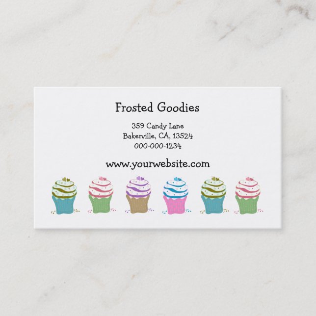 Carte De Visite Cupcakes tourbillonnant (Devant)