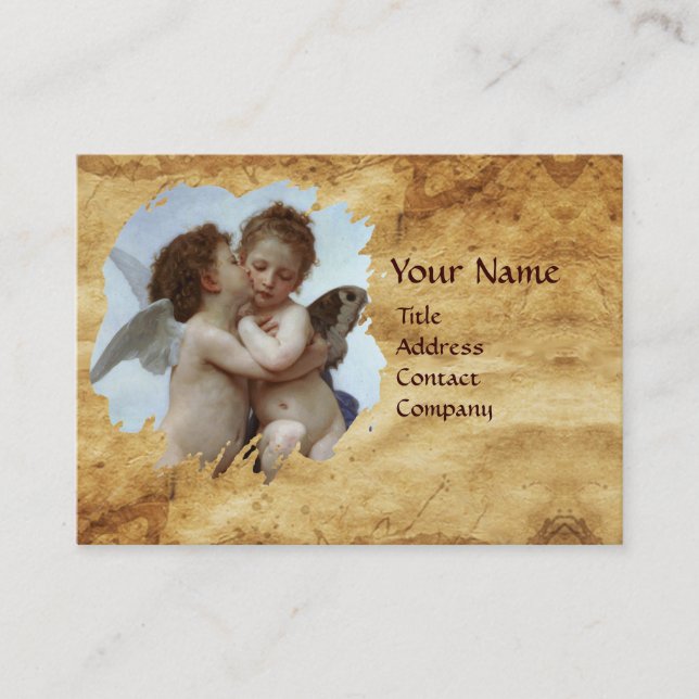 Carte De Visite Cupidon et psychique en tant que parchemin pour en (Devant)