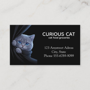 Carte De Visite Curieux Chat aux Yeux Bleus