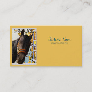 Carte De Visite Curieux Cheval Regardant À Travers La Fenêtre De