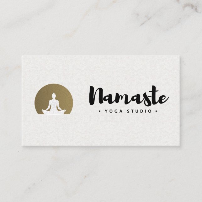 Carte De Visite Cursive Namaste | Méditation du yoga (Devant)