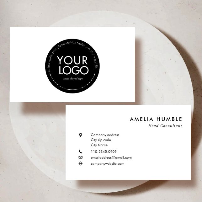 Carte De Visite Custom Circle Logo Modern Business card template (Créateur téléchargé)
