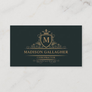 Carte De Visite Custom Dark Forest Green Gold Solid Professional