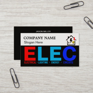 Carte De Visite Custom Electrician Business Card with Company Logo