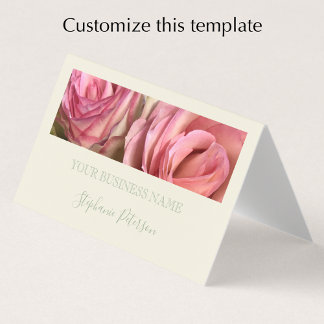 Carte De Visite Custom Elegant Modern Sage Green Photo Template 